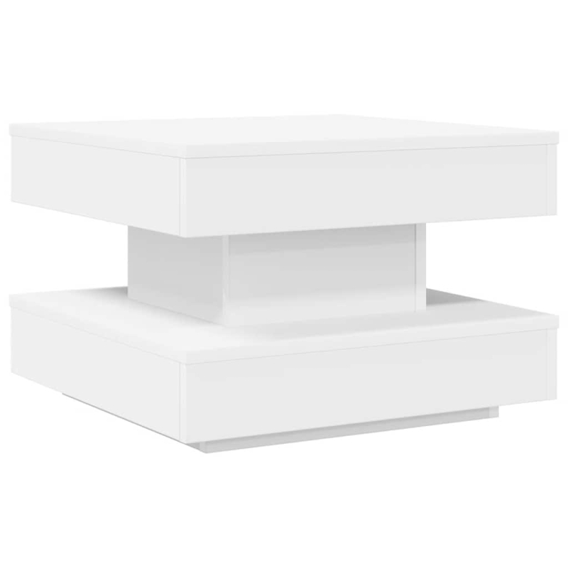 Couchtisch 360-Grad Drehbar Weiß 50x50x34,5 cm
