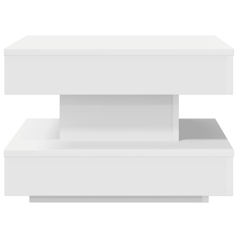 Couchtisch 360-Grad Drehbar Weiß 50x50x34,5 cm
