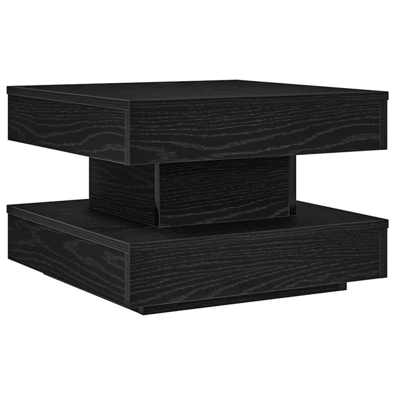 Couchtisch 360-Grad Drehbar Schwarz 50x50x34,5 cm