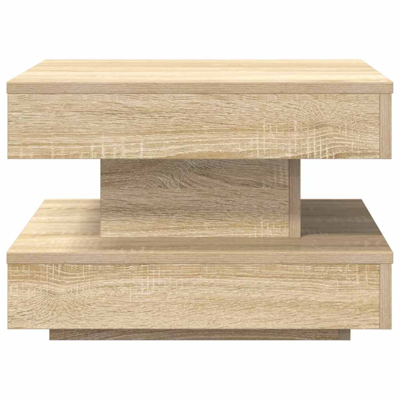 Couchtisch 360-Grad Drehbar Sonoma-Eiche 50x50x34,5 cm