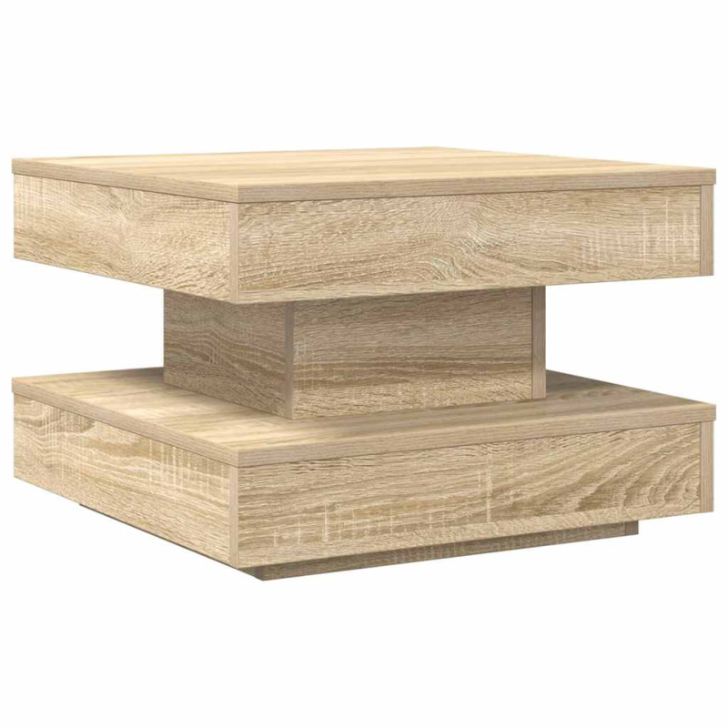 Couchtisch 360-Grad Drehbar Sonoma-Eiche 50x50x34,5 cm