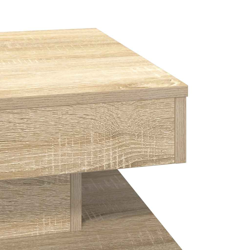 Couchtisch 360-Grad Drehbar Sonoma-Eiche 50x50x34,5 cm