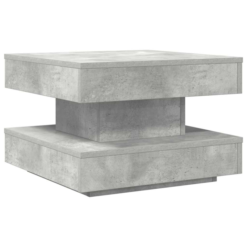 Couchtisch 360-Grad Drehbar Betongrau 50x50x34,5 cm