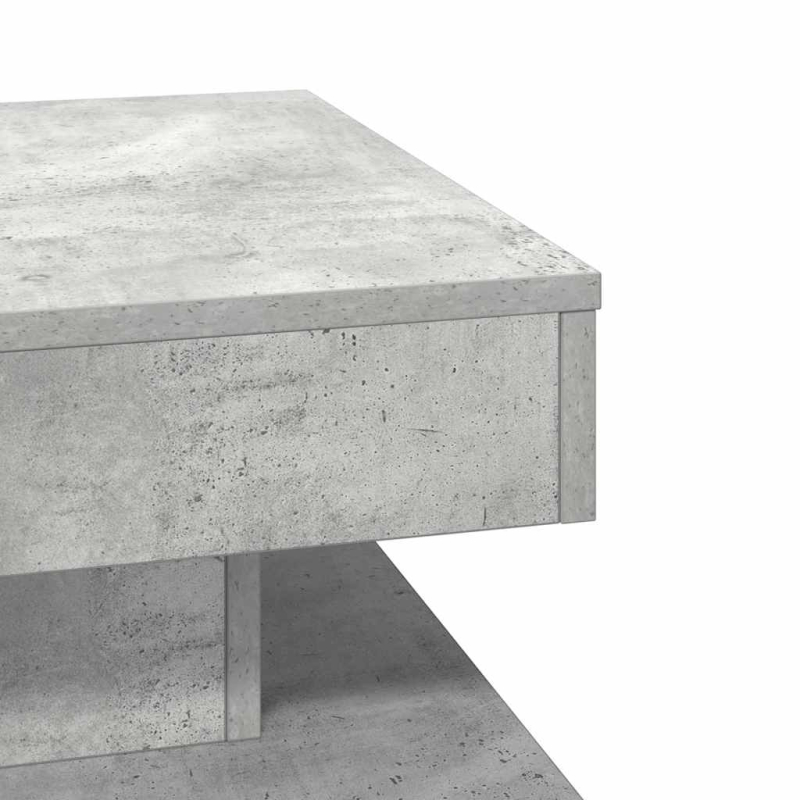 Couchtisch 360-Grad Drehbar Betongrau 50x50x34,5 cm