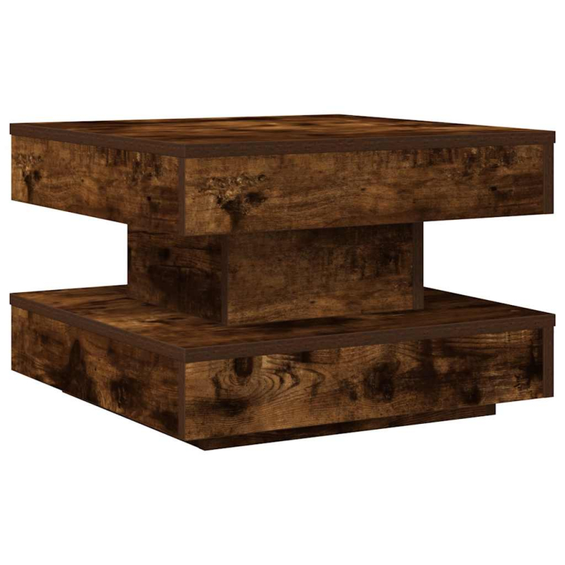 Couchtisch 360-Grad Drehbar Räuchereiche 50x50x34,5 cm