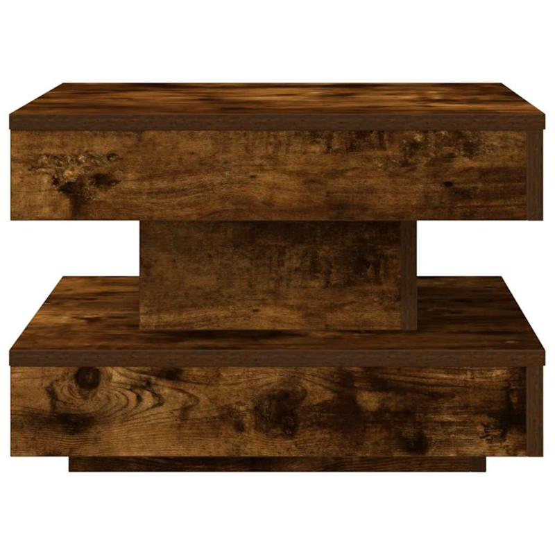 Couchtisch 360-Grad Drehbar Räuchereiche 50x50x34,5 cm