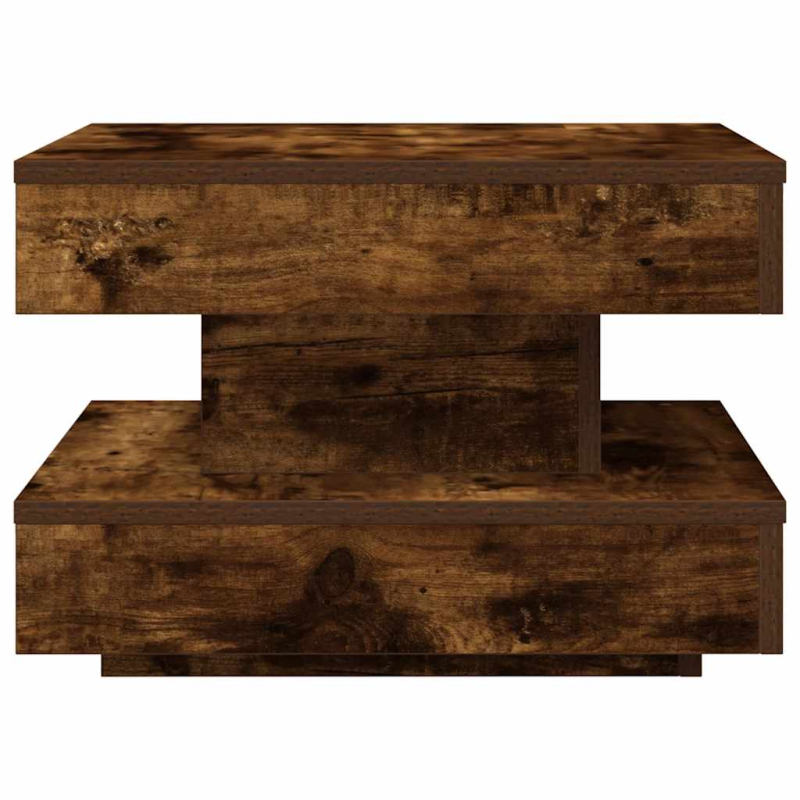 Couchtisch 360-Grad Drehbar Räuchereiche 50x50x34,5 cm
