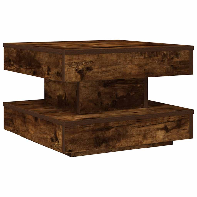 Couchtisch 360-Grad Drehbar Räuchereiche 50x50x34,5 cm