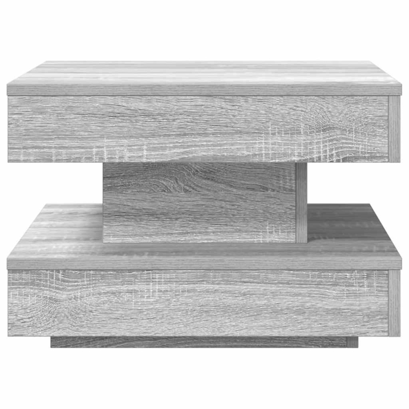 Couchtisch 360-Grad Drehbar Grau Sonoma 50x50x34,5 cm
