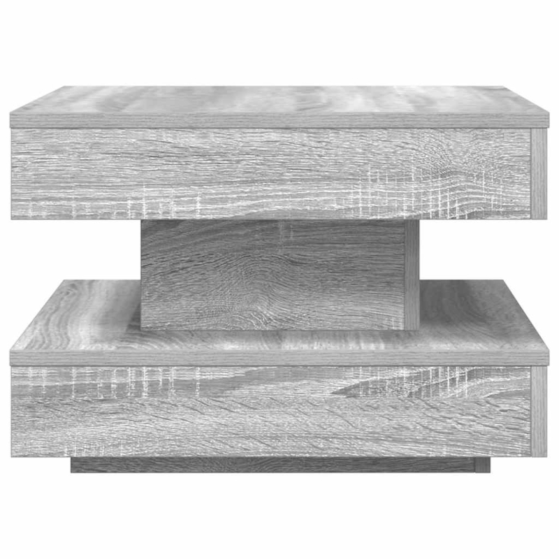 Couchtisch 360-Grad Drehbar Grau Sonoma 50x50x34,5 cm