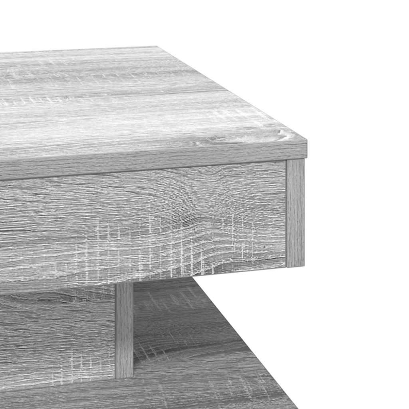 Couchtisch 360-Grad Drehbar Grau Sonoma 50x50x34,5 cm