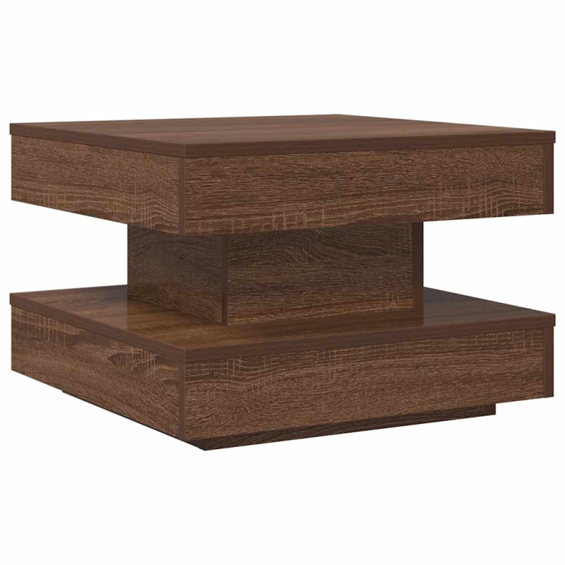 Couchtisch 360-Grad Drehbar Eichen-Optik 50x50x34,5 cm
