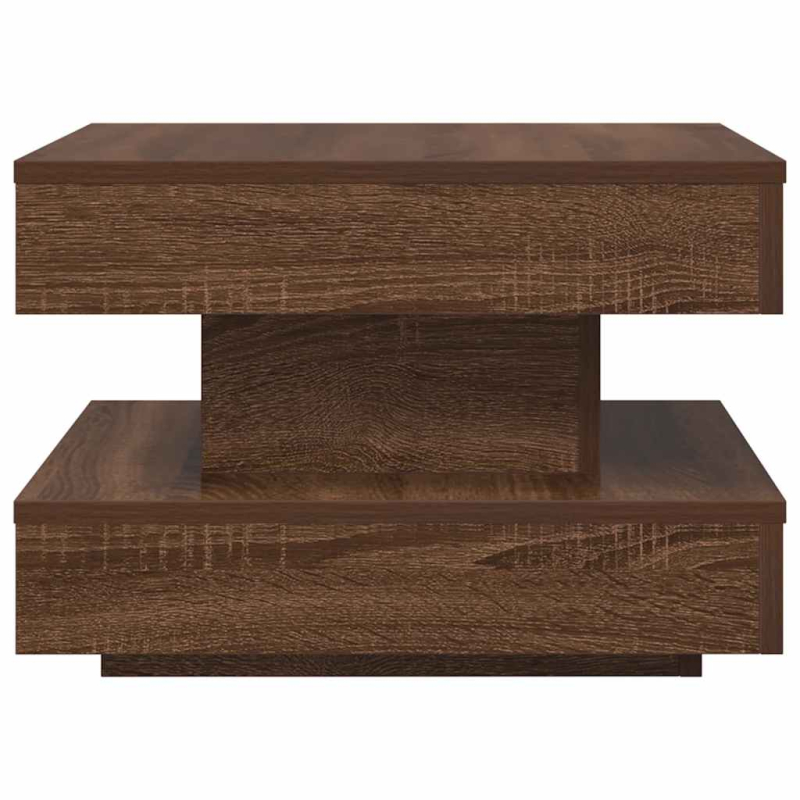 Couchtisch 360-Grad Drehbar Eichen-Optik 50x50x34,5 cm
