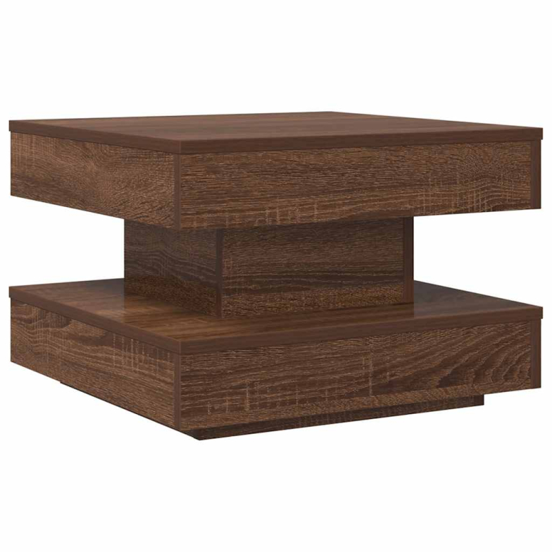 Couchtisch 360-Grad Drehbar Eichen-Optik 50x50x34,5 cm