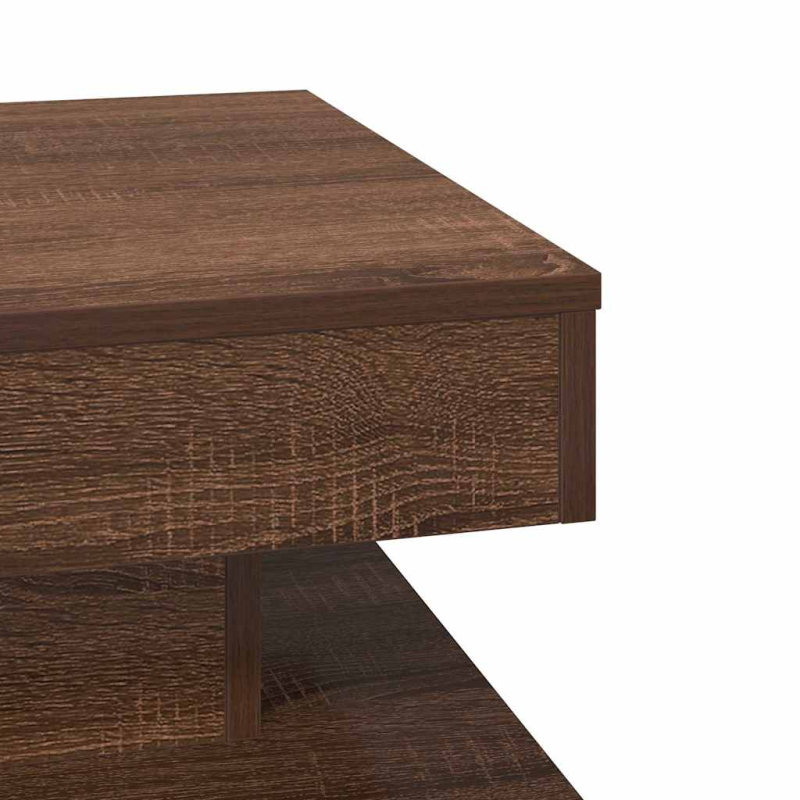 Couchtisch 360-Grad Drehbar Eichen-Optik 50x50x34,5 cm