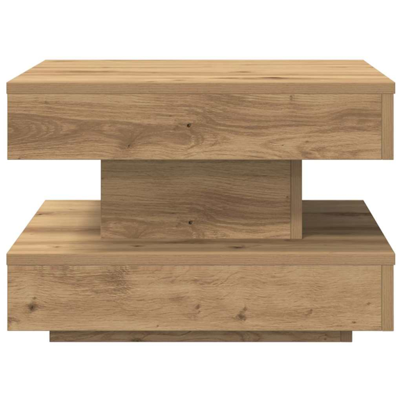 Couchtisch 360-Grad Drehbar Artisan-Eiche 50x50x34,5 cm