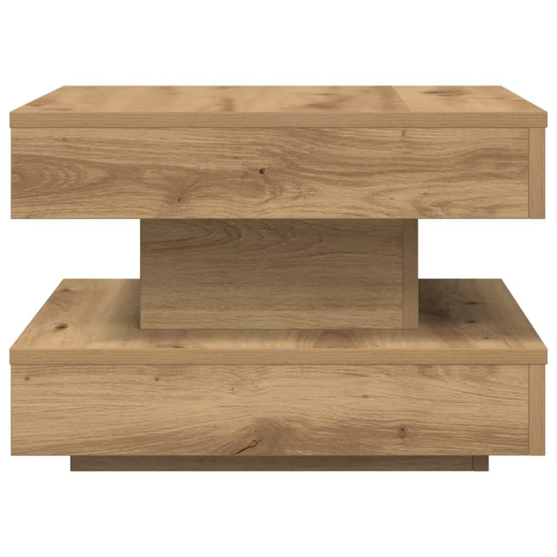 Couchtisch 360-Grad Drehbar Artisan-Eiche 50x50x34,5 cm