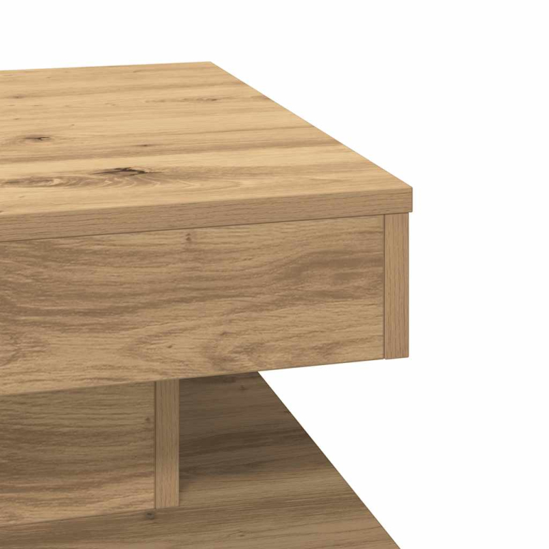 Couchtisch 360-Grad Drehbar Artisan-Eiche 50x50x34,5 cm