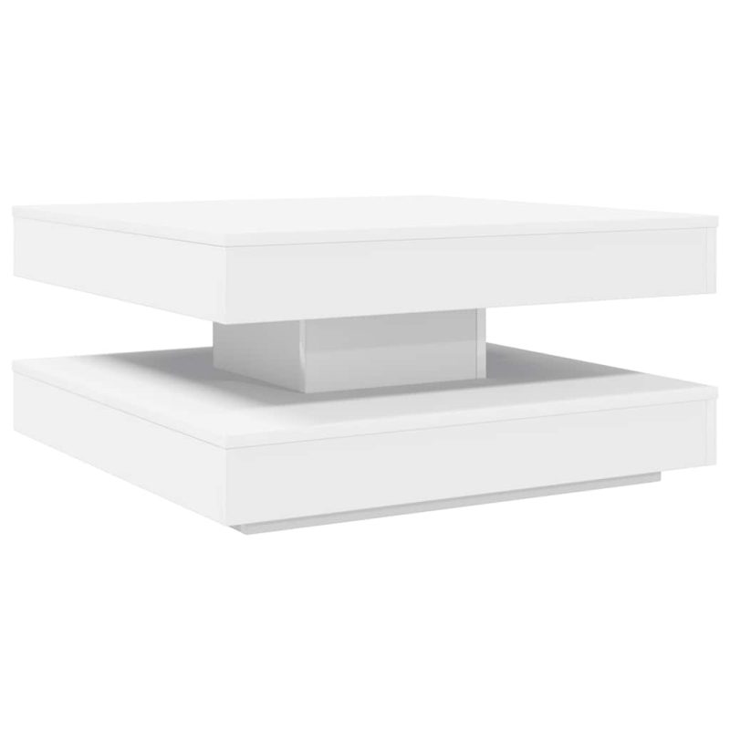 Couchtisch 360-Grad Drehbar Weiß 70x70x34,5 cm