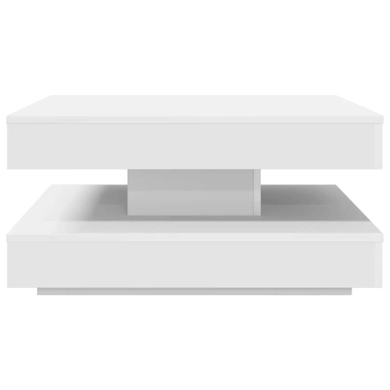 Couchtisch 360-Grad Drehbar Weiß 70x70x34,5 cm