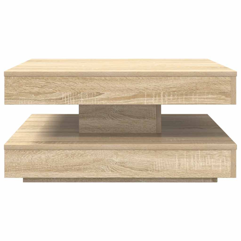 Couchtisch 360-Grad Drehbar Sonoma-Eiche 70x70x34,5 cm