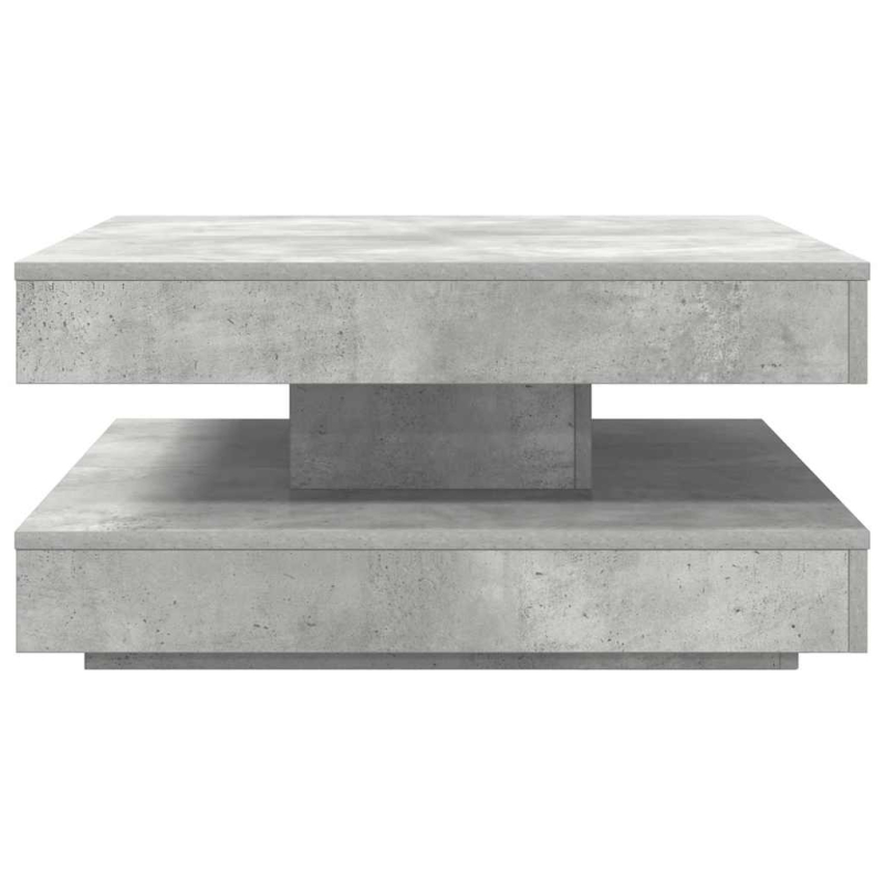 Couchtisch 360-Grad Drehbar Betongrau 70x70x34,5 cm