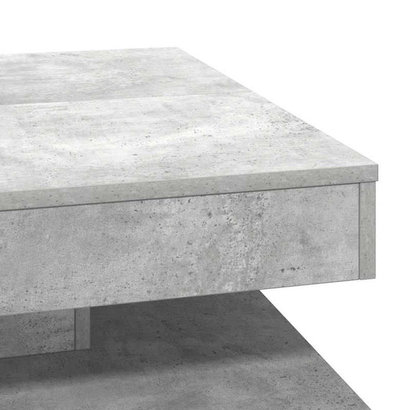 Couchtisch 360-Grad Drehbar Betongrau 70x70x34,5 cm