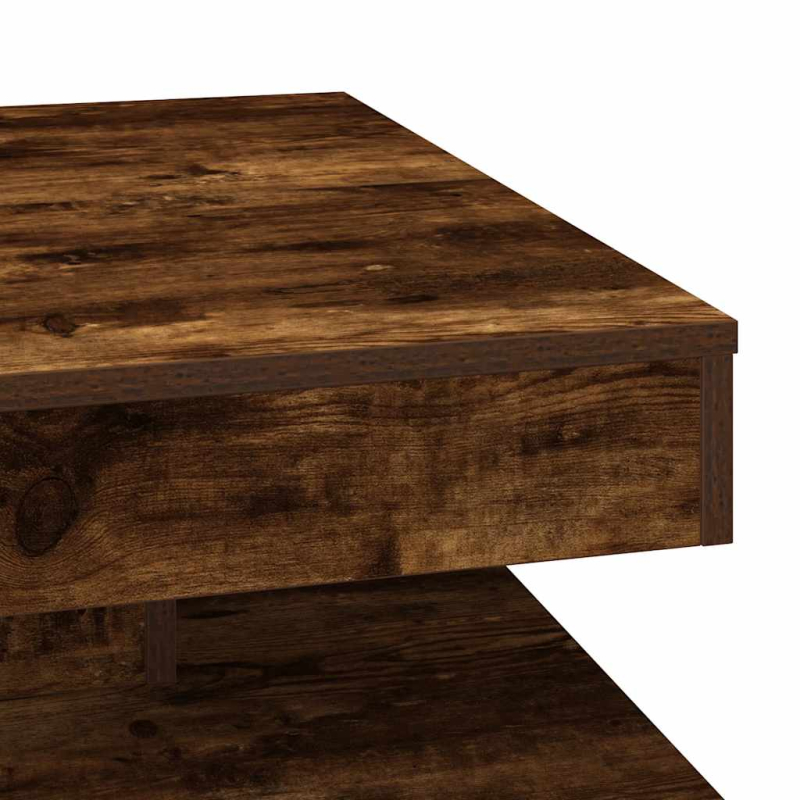 Couchtisch 360-Grad Drehbar Räuchereiche 70x70x34,5 cm