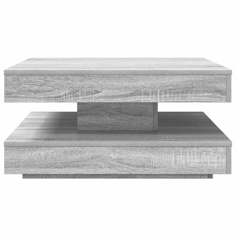 Couchtisch 360-Grad Drehbar Grau Sonoma 70x70x34,5 cm
