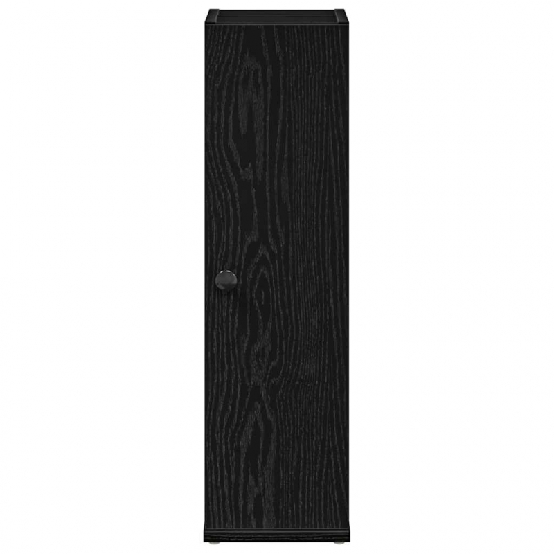 Badezimmerschrank mit Rollenhalter Schwarz 20,5x22x72 cm