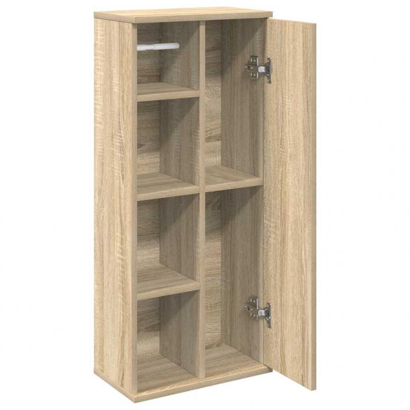Badezimmerschrank mit Rollenhalter Sonoma-Eiche 39x22x90 cm