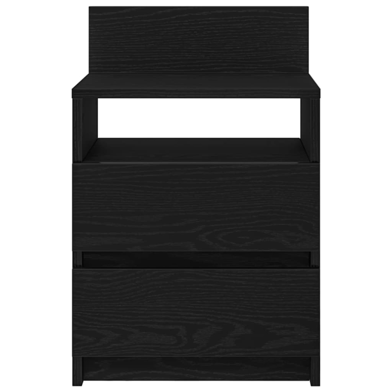 Nachttisch mit 2 Schubladen Schwarz 40x33x60 cm
