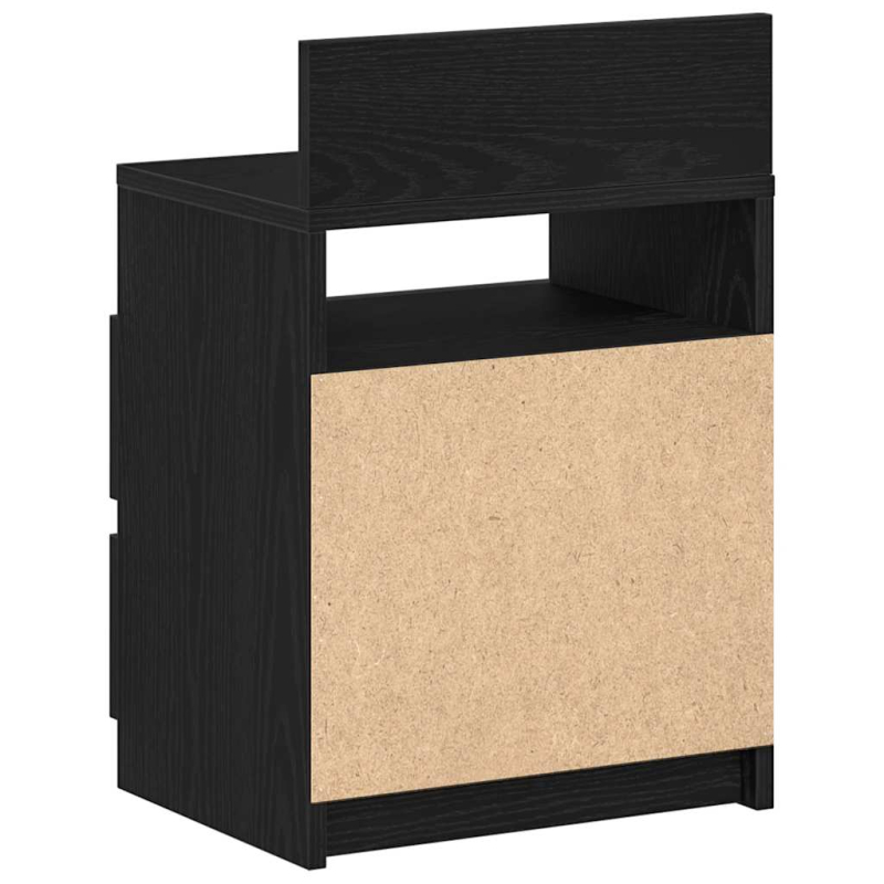 Nachttisch mit 2 Schubladen Schwarz 40x33x60 cm