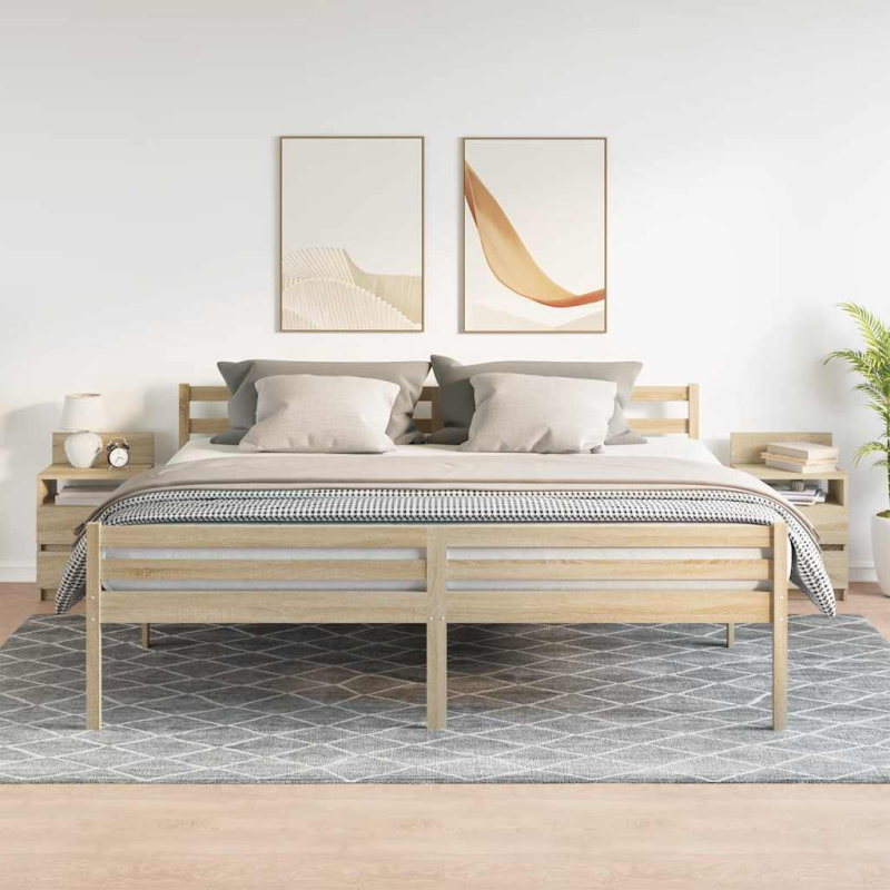 Nachttische 2 Stk. mit 2 Schubladen Sonoma-Eiche 40x33x60 cm