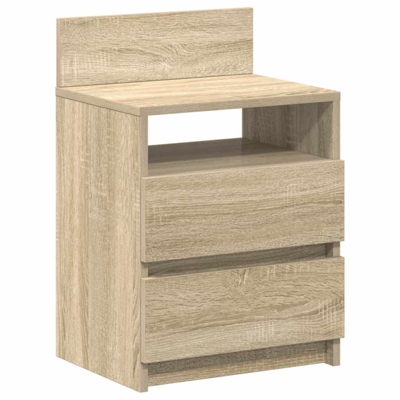 Nachttische 2 Stk. mit 2 Schubladen Sonoma-Eiche 40x33x60 cm