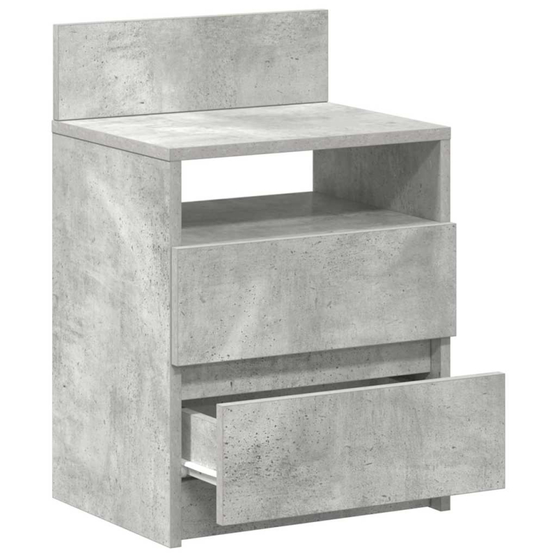 Nachttisch mit 2 Schubladen Betongrau 40x33x60 cm
