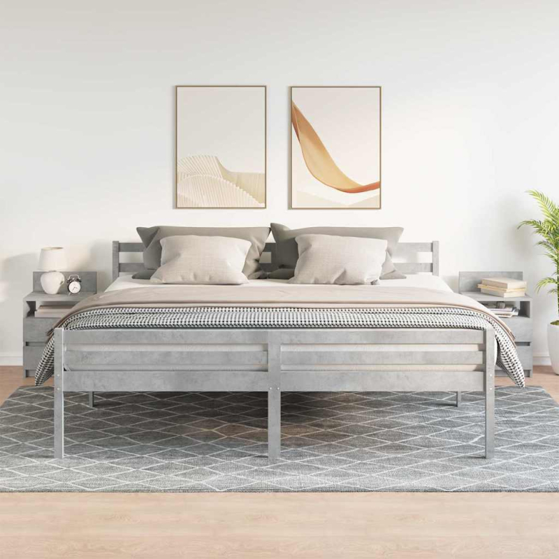 Nachttische 2 Stk. mit 2 Schubladen Betongrau 40x33x60 cm