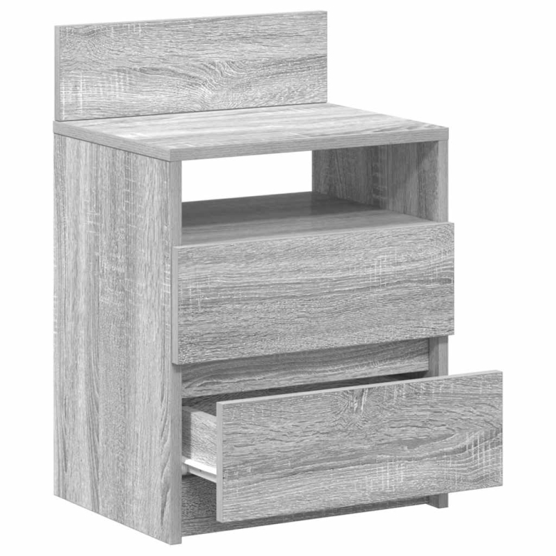 Nachttische 2 Stk. mit 2 Schubladen Grau Sonoma 40x33x60 cm