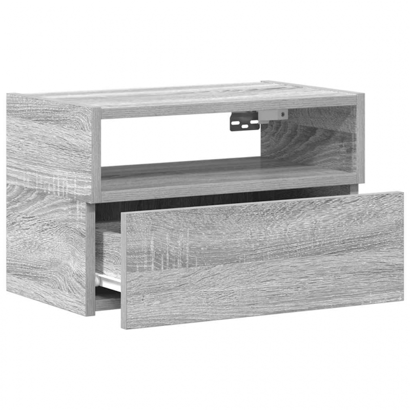 Wand-Nachttisch Grau Sonoma 45x26x28,5 cm