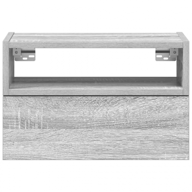 Wand-Nachttische 2 Stk. Grau Sonoma 45x26x28,5 cm