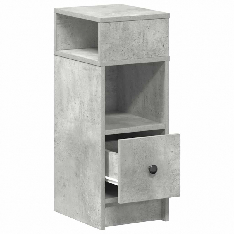 Nachttisch mit Schublade Betongrau 25x31x66 cm