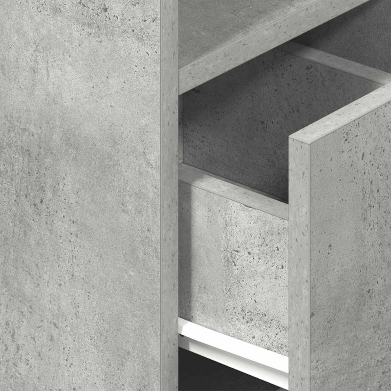 Nachttisch mit Schublade Betongrau 25x31x66 cm