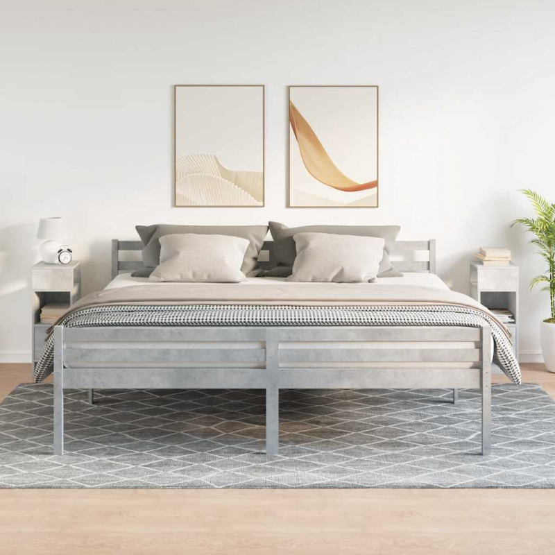Nachttische 2 Stk. mit Schublade Betongrau 25x31x66 cm