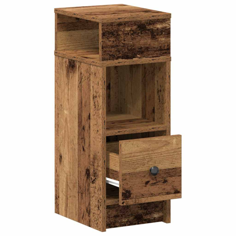 Nachttisch mit Schublade Altholz-Optik 25x31x66 cm