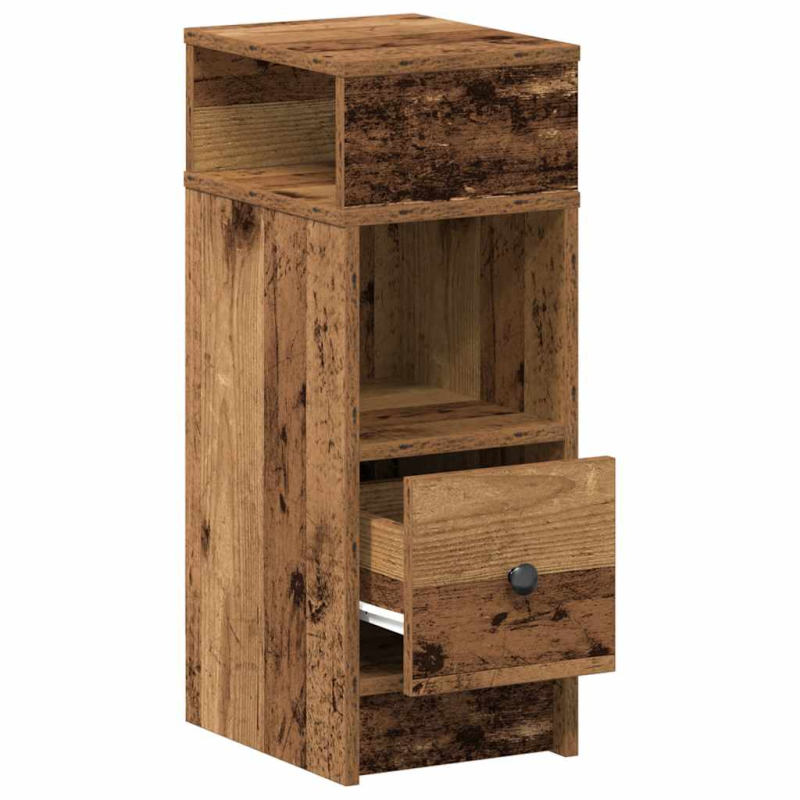 Nachttische 2 Stk. mit Schublade Altholz-Optik 25x31x66 cm