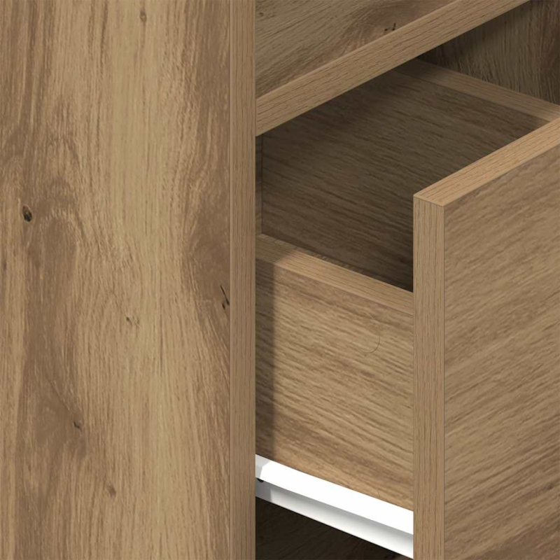 Nachttische 2 Stk. mit Schublade Artisan-Eiche 25x31x66 cm
