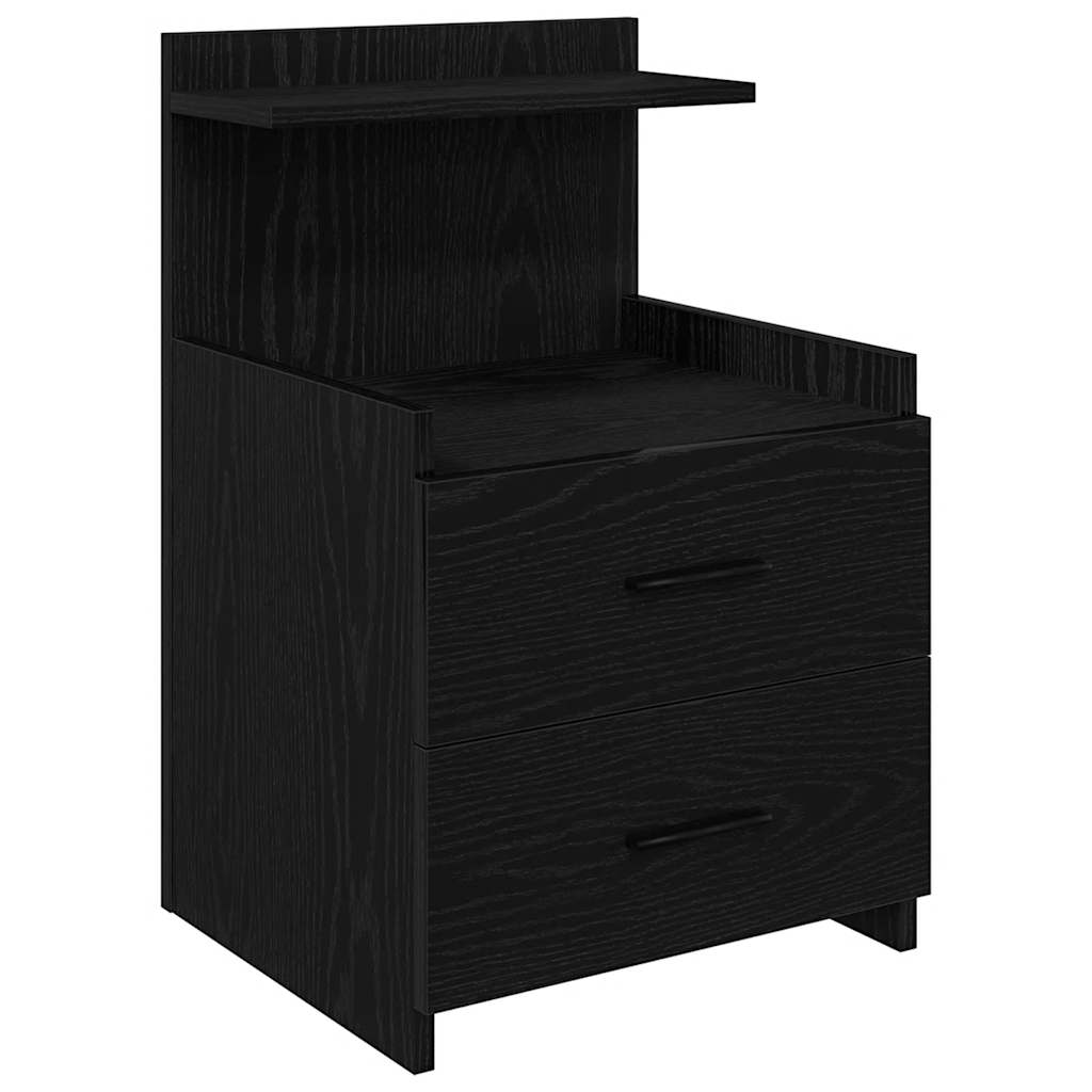 Nachttisch mit 2 Schubladen Schwarz 40x36,5x62 cm