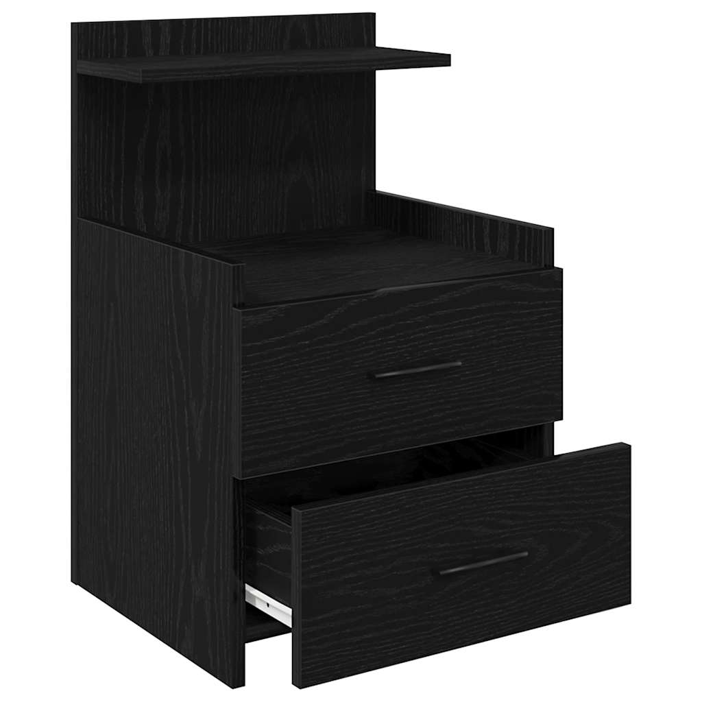 Nachttisch mit 2 Schubladen Schwarz 40x36,5x62 cm