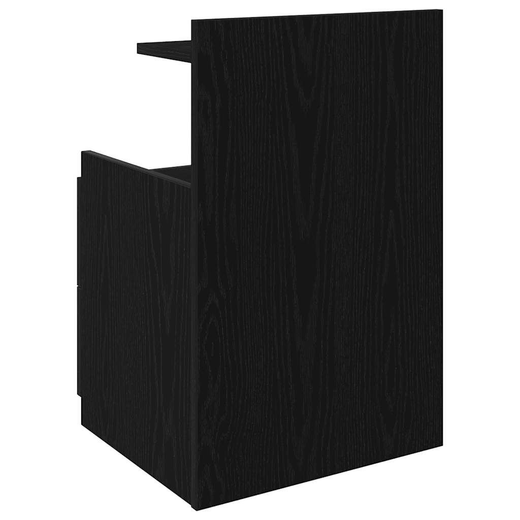 Nachttisch mit 2 Schubladen Schwarz 40x36,5x62 cm