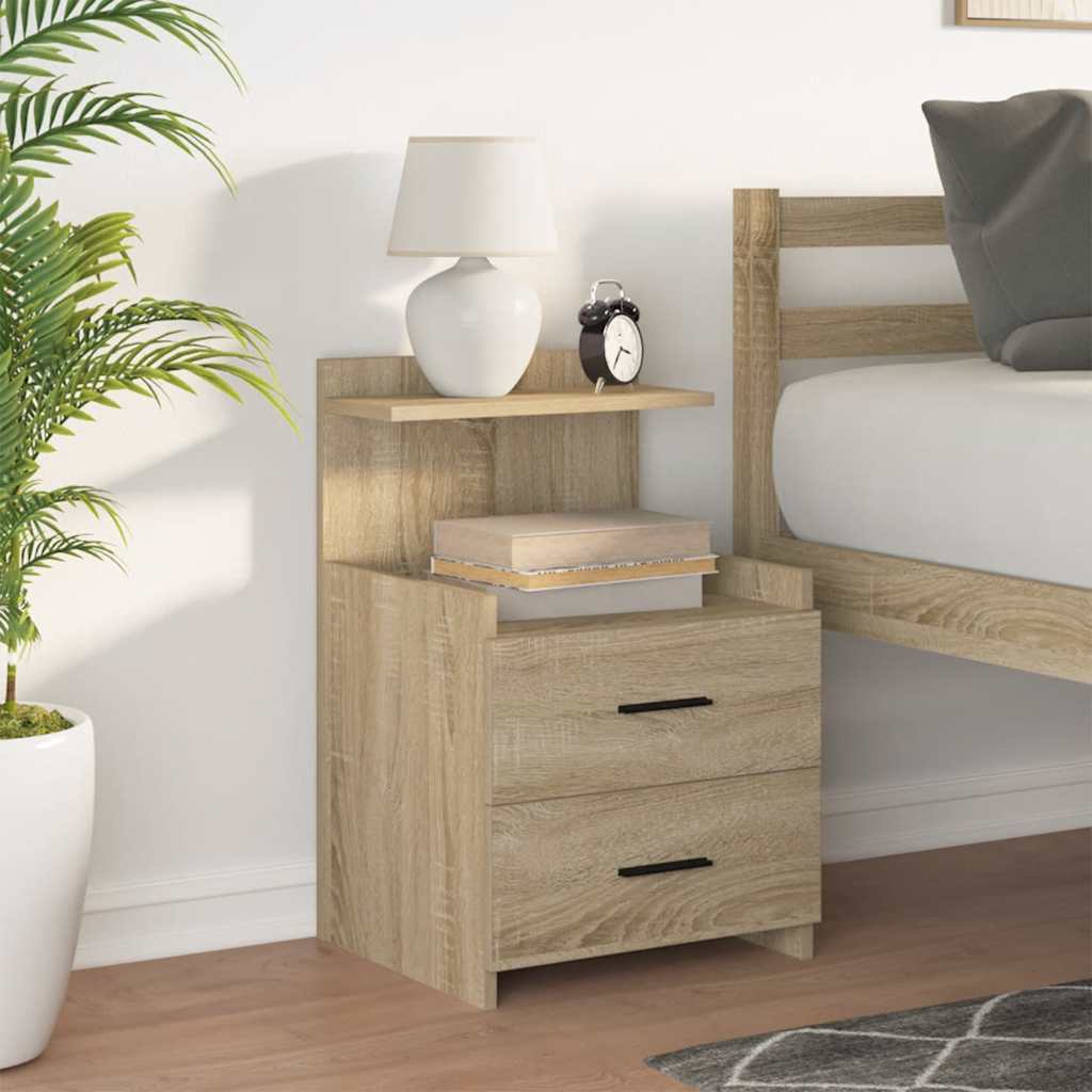 Nachttisch mit 2 Schubladen Sonoma-Eiche 40x36,5x62 cm